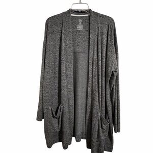 Gray Open Front Women's Sweater